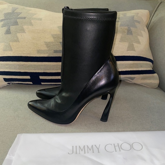 Jimmy Choo Brax 100 black heeled ankle boots 39.5 NWT - Picture 7 of 13